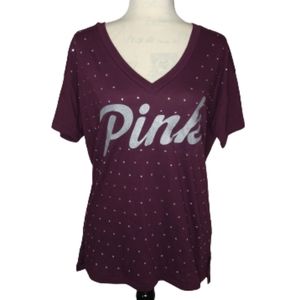 PINK Victoria Secret Maroon T Shirt Womens Small